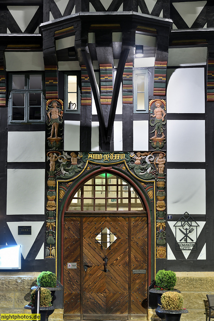 Goslar. Restaurant und Hotel Alte Münze. Erbaut 1526 als Bürgerhaus Mechtshusen. Bauherr Hüttenbesitzer Barthold Mechtshusen. Restauriert 1906. Marktstrasse 1. Portal