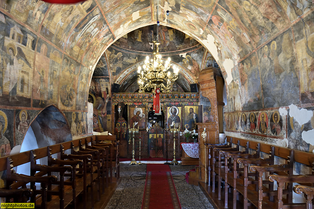 Griechenland Rhodos Asklipio. Griechisch-orthodoxe Marienkirche 'Kimisis tis Theotokou'. Erbaut 13.-14. Jhdt. Wandmalereien (Fresken) erschaffen 1646 und 1677