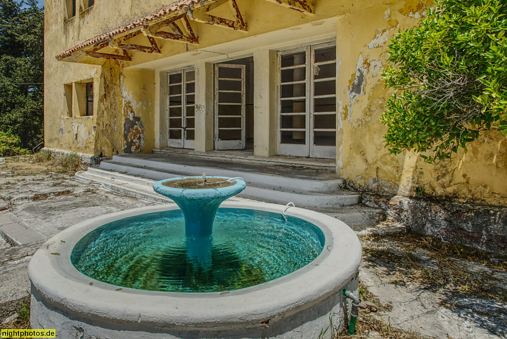 Griechenland Rhodos Agia Eleousa. Erbaut 1935 als Campochiaro unter italienischer Besatzung. Governeur 1935 Mario Lago. Ab 1936 Cesare Maria de Vecchi. TBC-Lungenklinik und Sanatorium 'Queen Frederica' ärztliche Leitung Emmanuel G. Kostaridis bis 1970