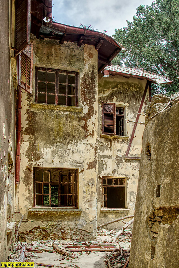 Griechenland Rhodos Profitis Ilias. Salakou. Villa de Vecchi erbaut 1935 als Sommerresidenz des italienischen Governeurs Cesare Maria de Vecchi