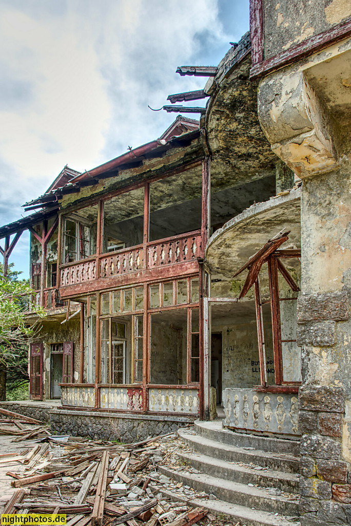 Griechenland Rhodos Profitis Ilias. Salakou. Villa de Vecchi erbaut 1935 als Sommerresidenz des italienischen Governeurs Cesare Maria de Vecchi