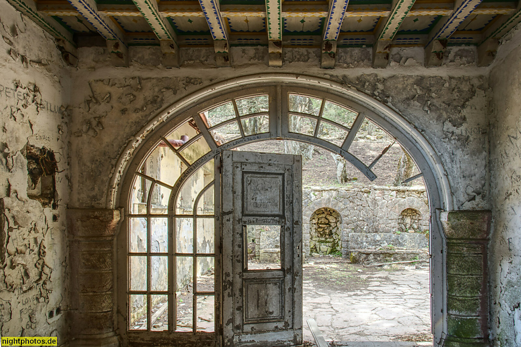 Griechenland Rhodos Profitis Ilias. Salakou. Villa de Vecchi erbaut 1935 als Sommerresidenz des italienischen Governeurs Cesare Maria de Vecchi