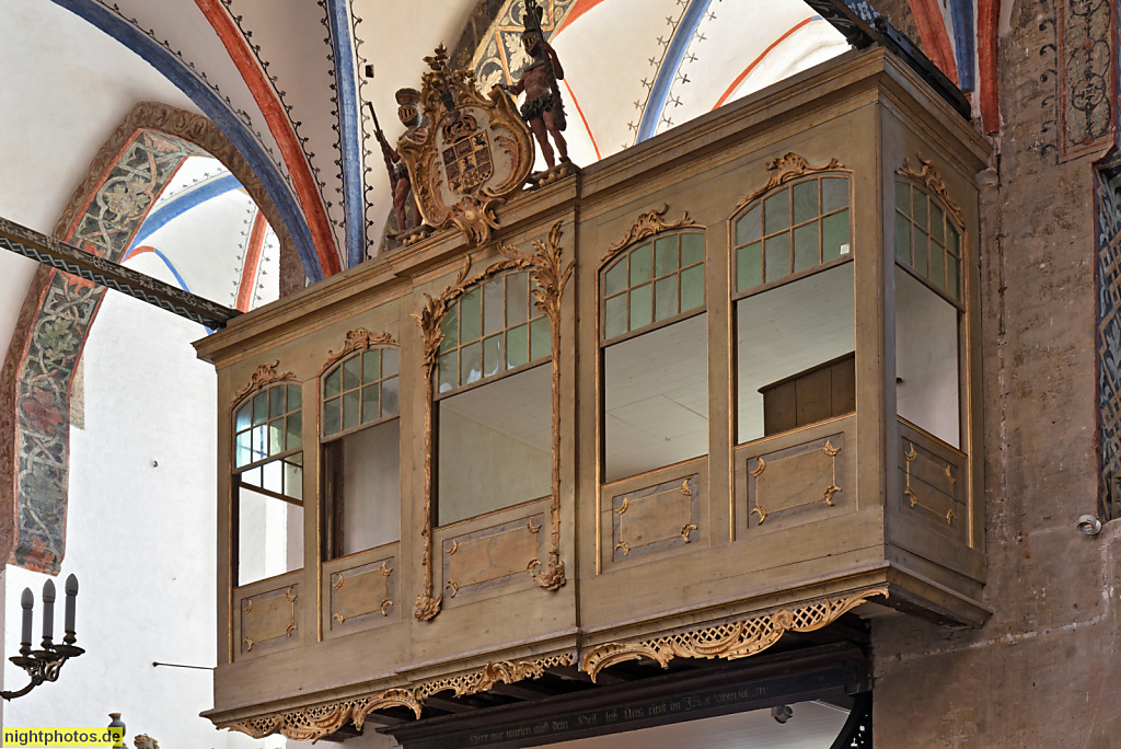 Stralsund. Altstadt. St.-Nikolai-Kirche erbaut 1270-1350. Ratsgestühl erbaut 1652