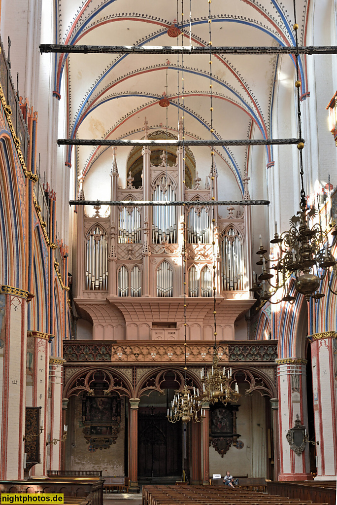 Stralsund. Altstadt. St.-Nikolai-Kirche erbaut 1270-1350. Hauptorgel erbaut 1840-1841 von Orgelbaumeister Carl August Buchholz im Stil der Frühromantik. Restauriert 2003-2006