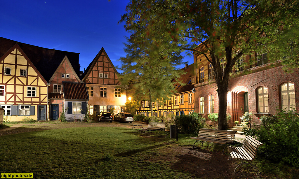 Stralsund. Hofgebäude des ehemaligen Johanniskloster. Kloster errichtet ab 1254 von Franziskanern. Schillstrasse 27-28 Am Johanniskloster
