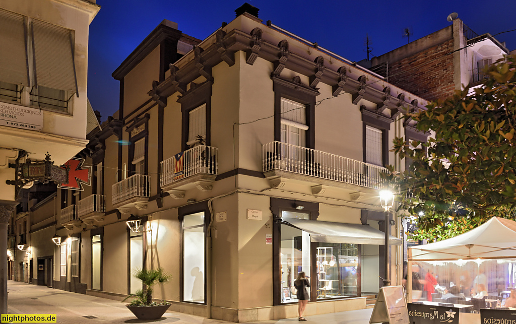 Sant Feliu de Guixols. Cafe Restaurant La Marquesina. Carrer Major vs. Carrer de la Creux