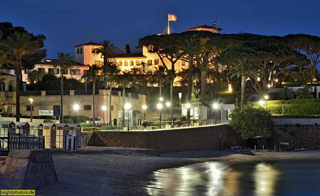 Platja d'Aro. Ortsteil s'Agaro. Cala de Sant Pol. Hotel s'Agaro erbaut 1929 von Pere Domènech Roura als Hotel Monumental