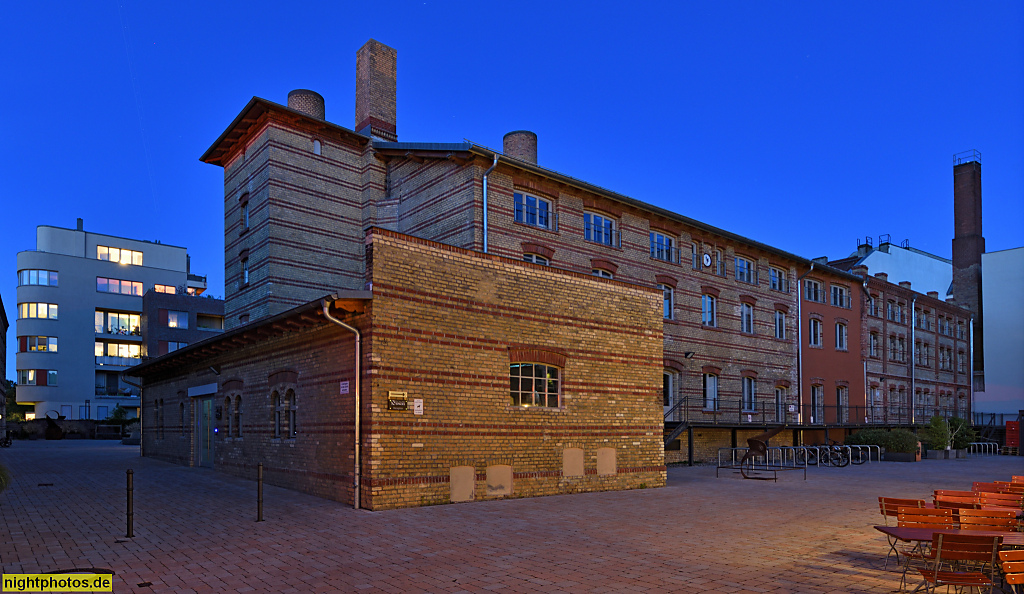 Berlin Pankow. Gewerbehof. Erbaut 1883-1904 für Bierverleger Emil Willner als Weissbierbrauerei. Brauerei bis 1990. Saniert 2018-2020 von Graft Architekten mit Alexander Paul und Andreas Antenbrink. Berliner Strasse 80-82