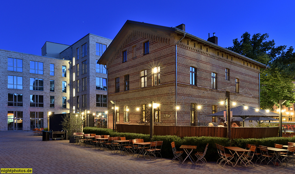 Berlin Pankow. Gewerbehof. Erbaut 1883-1904 für Bierverleger Emil Willner als Weissbierbrauerei. Brauerei bis 1990. Saniert 2018-2020 von Graft Architekten mit Alexander Paul und Andreas Antenbrink. Berliner Strasse 80-82