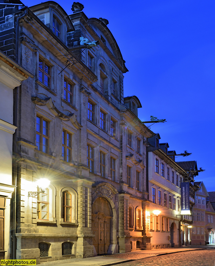 Quedlinburg. Palais Salfeld. Kaufmannshof erbaut 1734-1737 Ratskämmerer Röttger Salfeld. Amtsgericht 1815-1989. Saniert 1997-2001 von DSD. Kornmarkt 5