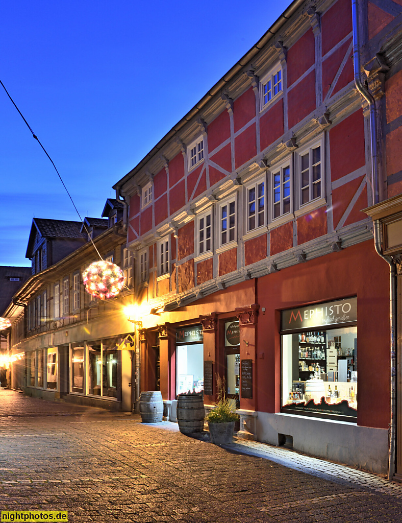 Quedlinburg. Kaufmannshof erbaut 1695 in Fachwerk. Blockstrasse 12