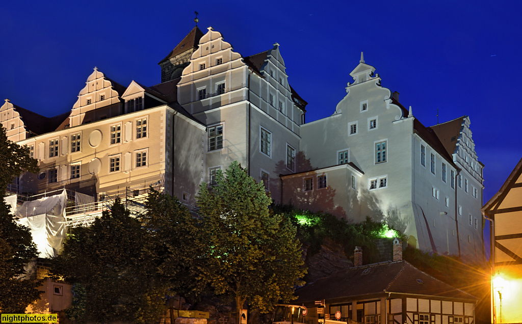 Quedlinburg Schloss. Burgberg mit Stift gegründet 936-937 als Chorfrauenstift. Aufgelöst 1802. Stiftskirche St. Servatius erbaut 997-1021. Schlossberg 1