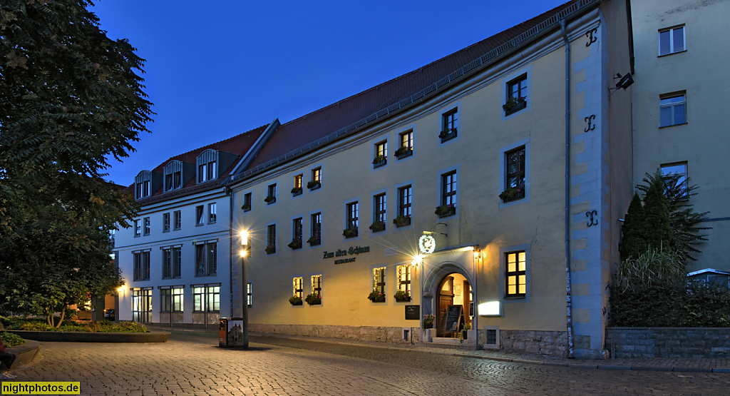 Erfurt. Gasthaus zum alten Schwan. Erbaut im 15 Jhdt. Wohnung von Dichter Christoph Martin Wieland 1769-1772. Gotthardtstrasse 7