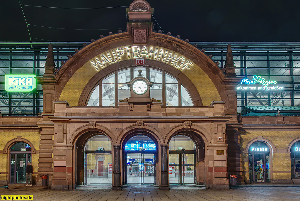 Erfurt. Hauptbahnhof. Erbaut 1887-1893 von Eisenbahnbauinspektor Eduard Keil und Regierungsbaumeister Otto Erlandsen. Umbau und Modernisierung 2002-2008. Willy-Brandt-Platz 12