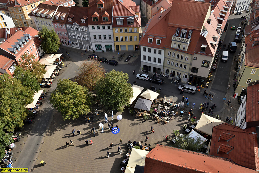 Erfurt. Wenigemarkt vom Turm der Ägidienkirche