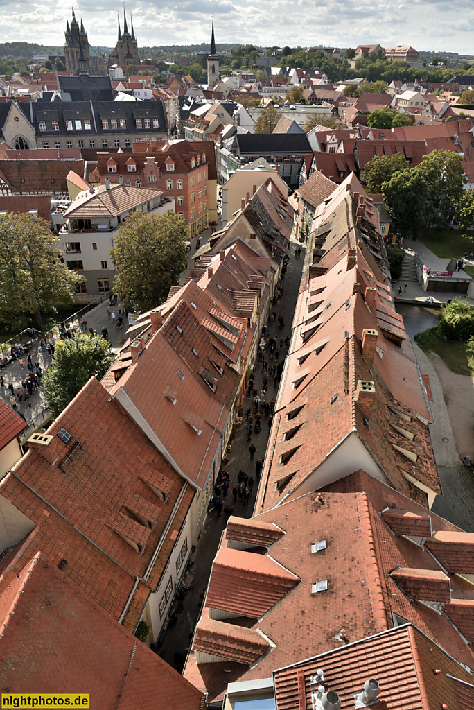 Erfurt. Krämerbrücke vom Turm der Ägidienkirche