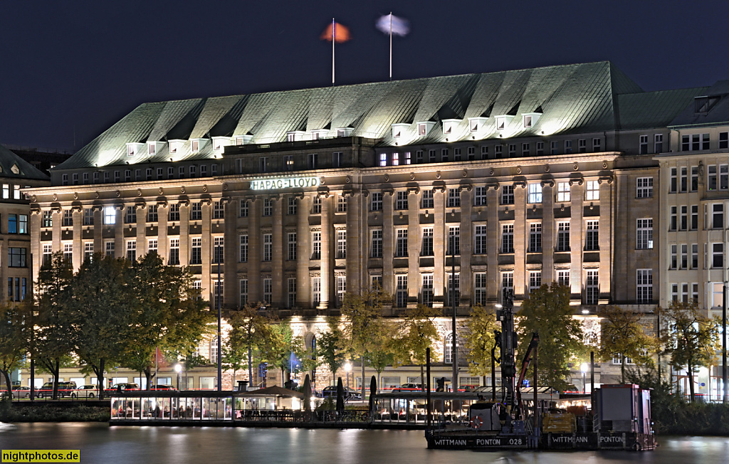 Hamburg. Hapag-Lloyd-Haus erbaut ab 1900 von Haller und Geißler, Fritz Höger, Elingius und Schramm. Ballindamm 25 an der Binnenalster