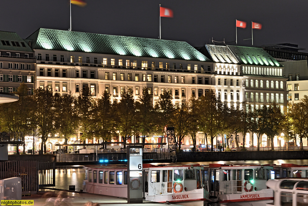 Hamburg. Hotel Vier Jahreszeiten gegründet 1897. Umbauten 1905 1911 1928. Neuer Jungfernstieg 9-14