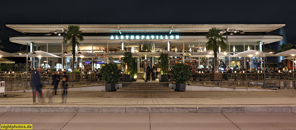 Hamburg. Cafe Alex im Alsterpavillon. Wiederaufbau 1952-1953 von Ferdinand Streb als Gaststätte. Nachkriegsmoderne. Umbau 1992-1994. Jungfernstieg 54