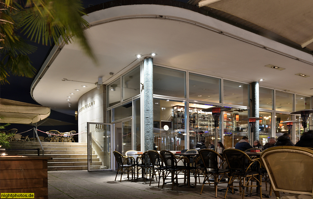 Hamburg. Cafe Alex im Alsterpavillon. Wiederaufbau 1952-1953 von Ferdinand Streb als Gaststätte. Nachkriegsmoderne. Umbau 1992-1994. Jungfernstieg 54