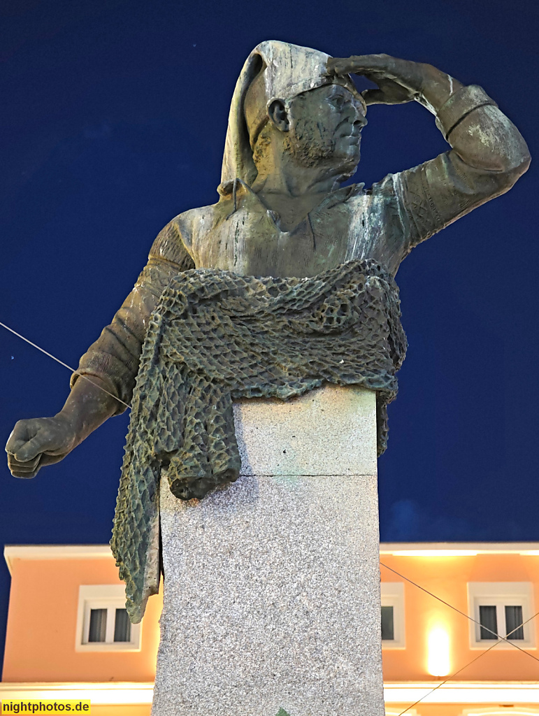 Póvoa de Varzim. Denkmal Cego do Maio für José Rodrigues Maio von Bildhauer João da Maia Romão Júnior errichtet 1909. Largo de Passeio Alegre
