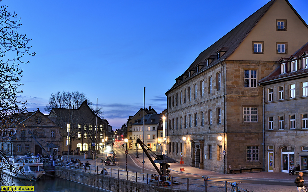 Bamberg. Hafen. Ehemaliger Schlachthof. Uni-Bibiothek. Strasse 'Am Kranen'. Ehemaliges Hochzeitshaus erbaut 1606-1614 von Simon Rorauff, Johannes Fabricius, Johannes Murhaupt. Renaissancebau