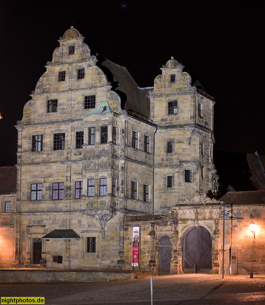 Bamberg. Historisches Museum. Erbaut 1570 als 'Alte Hofhaltung' von Erasmus Braun für Fürstbischof Veit II. von Würtzburg. Renaissance. Domplatz 7
