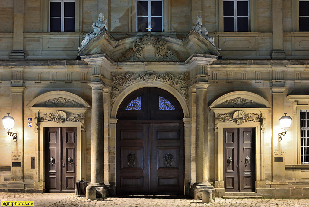 Bamberg. Neue Residenz erbaut um 1697-1703 von Johann Leonhard Dientzenhofer in Barock unter Fürstbischof Lothar Franz von Schönborn. Domplatz 8