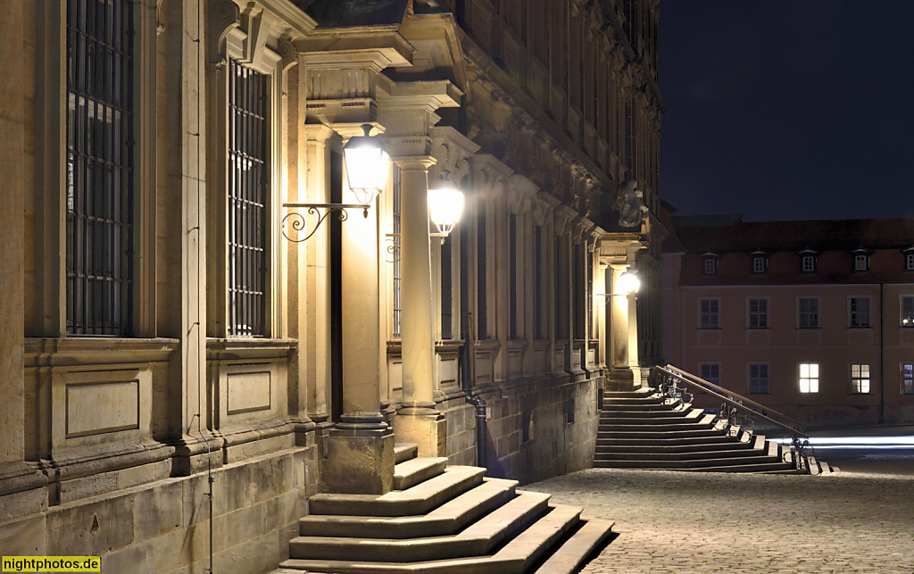 Bamberg. Neue Residenz erbaut um 1697-1703 von Johann Leonhard Dientzenhofer in Barock unter Fürstbischof Lothar Franz von Schönborn. Domplatz 8