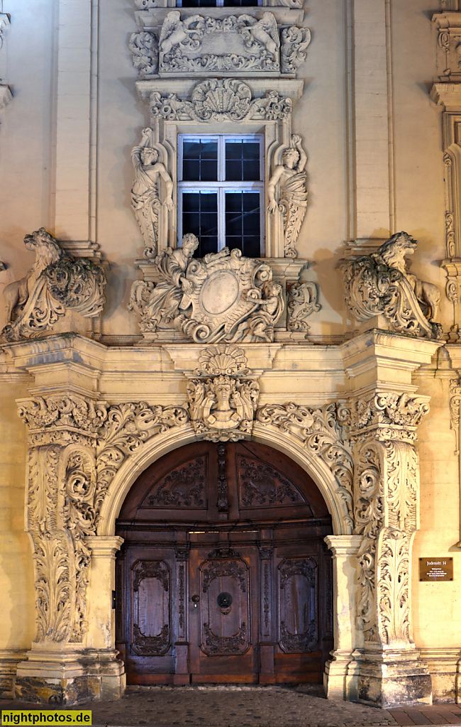 Bamberg. Böttingerhaus. Erbaut als barockes Stadtpalais 1707-1713 von Johann Ammon für  Johann Ignaz Michael Tobias Böttinger. Judenstrasse 14