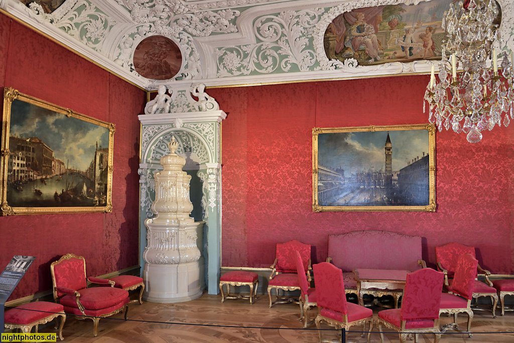 Bamberg. Neue Residenz erbaut 1697-1703 von Johann Leonhard Dientzenhofer in Barock. Audienzzimmer. Empfangszimmer der Prinzessin