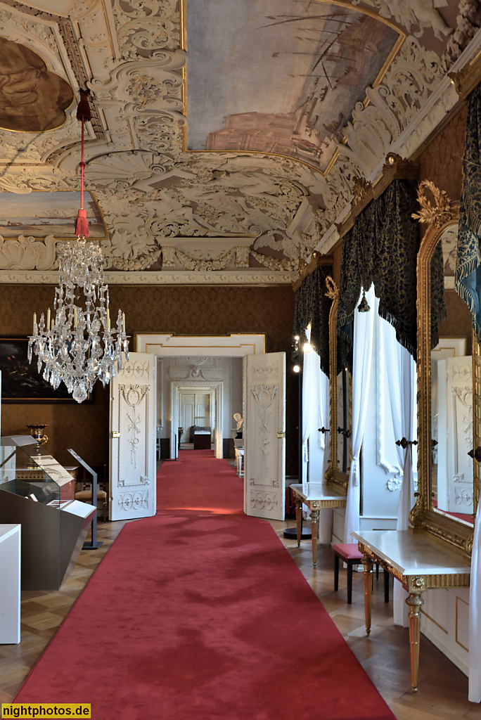 Bamberg. Neue Residenz erbaut 1697-1703 von Johann Leonhard Dientzenhofer in Barock. Fürstbischöfliches Audienzzimmer