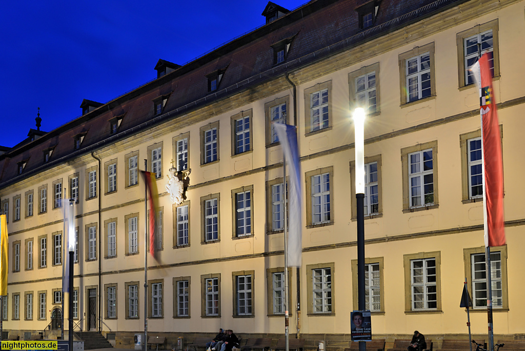 Bamberg. Neues Rathaus. Barock erbaut 1732-1737 von Balthasar Neumann durch Justus Heinrich Dientzenhofer als Klerikalseminar. Umbau 1939-1943 von Peter Keh. Maximiliansplatz