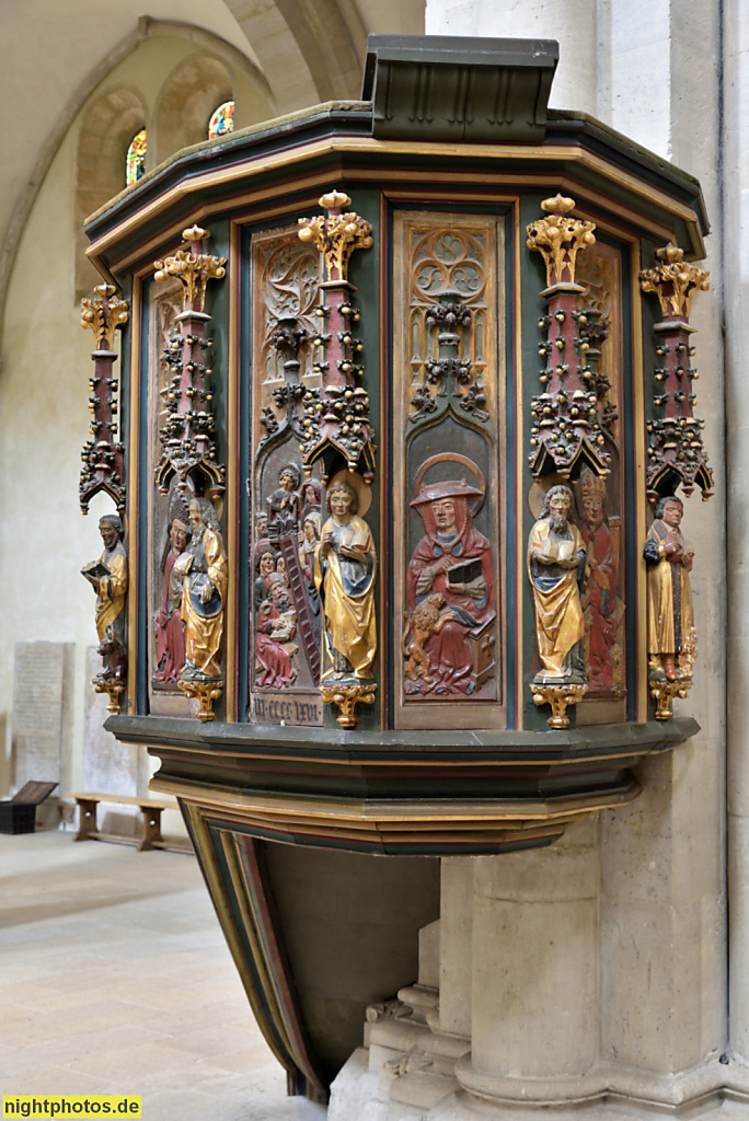 Naumburg. Evangelischer Dom St Peter und Paul. Erbaut ab 13. Jhdt. Kanzelkorb