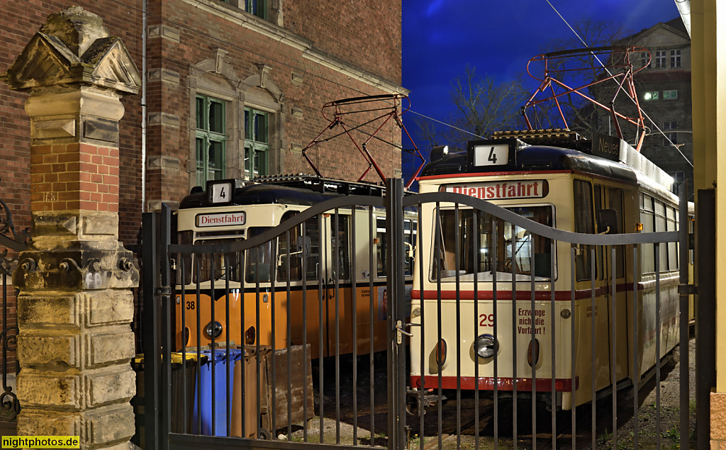 Naumburg. Straßenbahndepot. Inbetriebnahme 1892. Elektrifizierung 1906. Oldtimerbetrieb seit 2007. Poststrasse