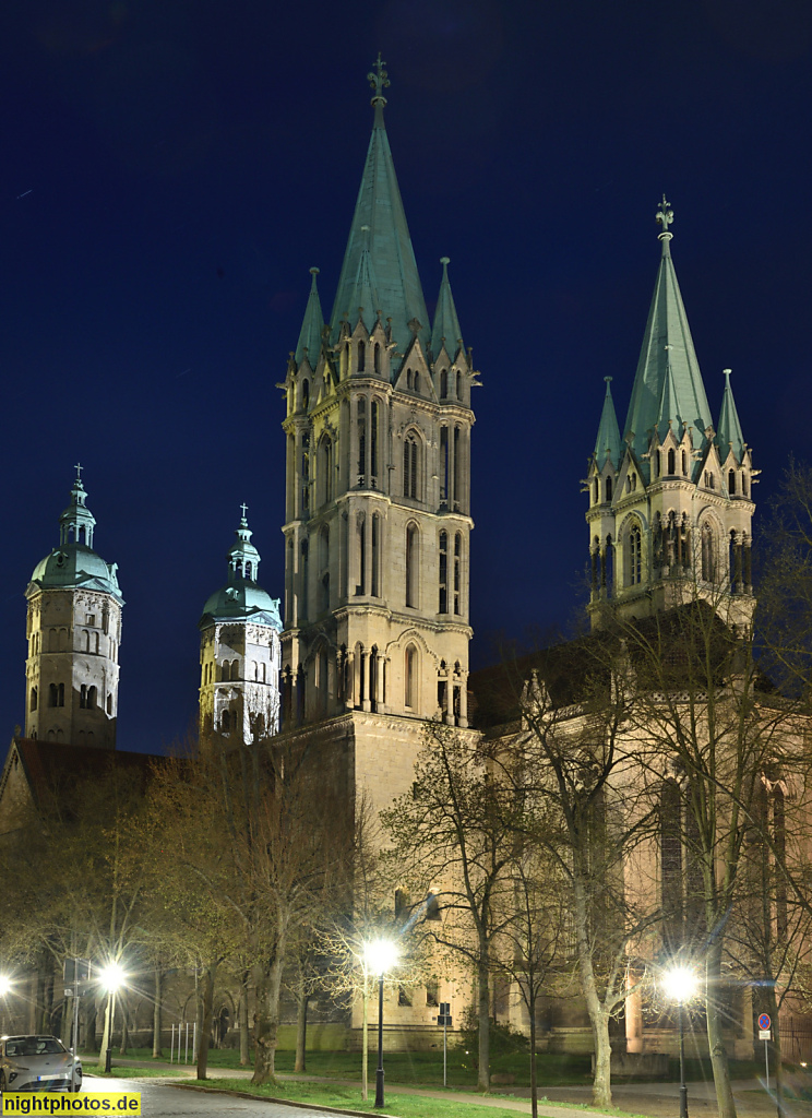 Naumburg. Evangelischer Dom St Peter und Paul. Erbaut ab 13. Jhdt. Westchor. Westtürme Gotische umgebaut im 19. Jhdt von Bauinspektor Johann Gottfried Werner